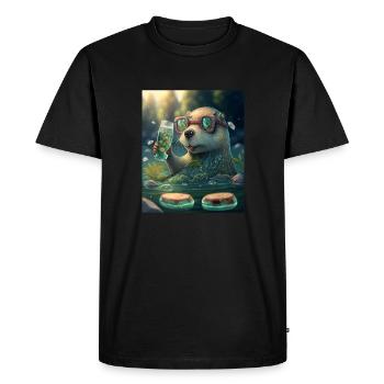 Partygoer Animal Theme Tequila Lover Floating - Men's Premium Organic T-Shirt - black - Front - Nico (187cm)