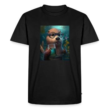 Partygoer Animal Theme Tequila Lover Floating - Men's Premium Organic T-Shirt - black - Front - Nico (187cm)