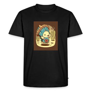 Kawaii Axolotl Danseur Danse Axolotl mexicain - T-shirt Premium bio Homme - noir - Devant - Nico (187cm)