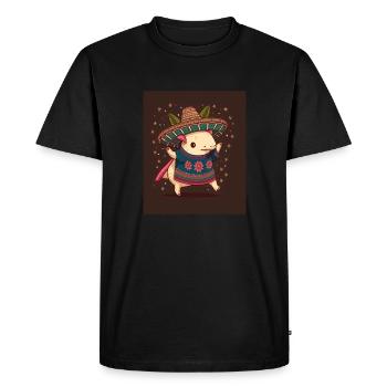 Kawaii Axolotl Danseur Danse Axolotl mexicain - T-shirt Premium bio Homme - noir - Devant - Nico (187cm)
