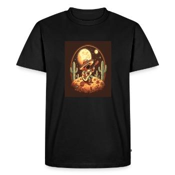 Astronaut Musician Astronaut Playing Guitar On - Men's Premium Organic T-Shirt - black - Front - Nico (187cm)