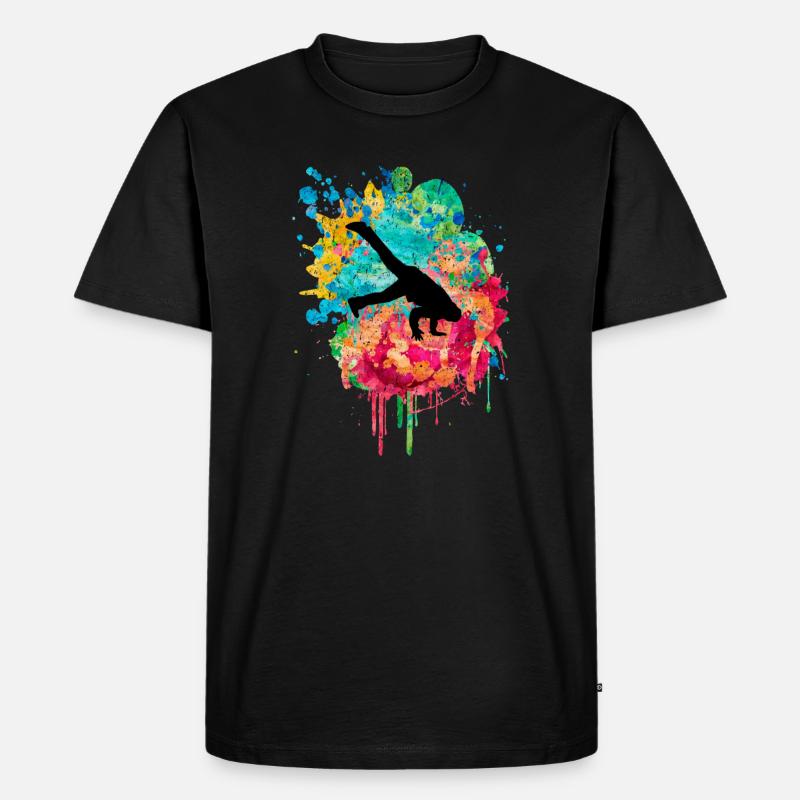 Breakdance Breakdancer PopArt - Männer Premium Bio T-Shirt - Schwarz