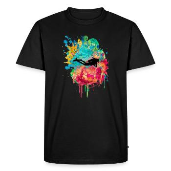 Deep Sea Divers and Divers PopArt - Men's Premium Organic T-Shirt - black - Front - Nico (187cm)