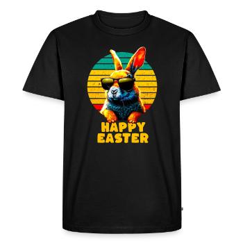 Cool Rabbit - Happy Easter - Men's Premium Organic T-Shirt - black - Front - Nico (187cm)
