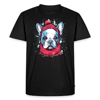 Noël du bouledogue français - T-shirt Premium bio Homme - noir - Devant - Nico (187cm)