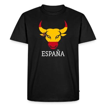 Espagne Drapeau espagnol Souvenir Toro España Têtes de taureau - T-shirt Premium bio Homme - noir - Devant - Nico (187cm)