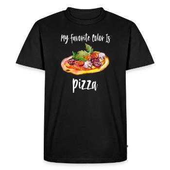 My Favorite Color Is Pizza - Pizza Lovers - Pizza - Men's Premium Organic T-Shirt - black - Front - Nico (187cm)