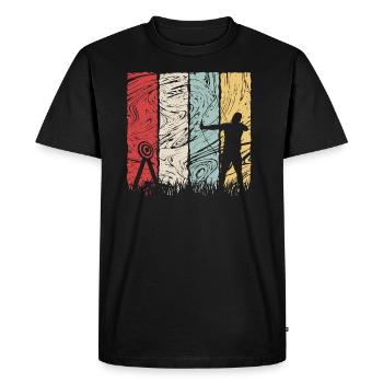 Archery Bow Arrow Retro Gift - Men's Premium Organic T-Shirt - black - Front - Nico (187cm)