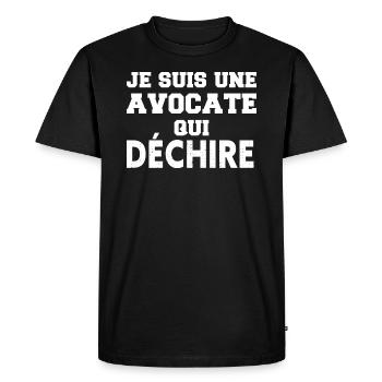 Je suis une avocate qui déchire - T-shirt Premium bio Homme - noir - Devant - Nico (187cm)