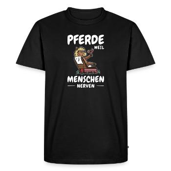 Chevaux Parce que les gens sont ennuyeux, les propriétaires de chevaux se refroidissent - T-shirt Premium bio Homme - noir - Devant - Nico (187cm)