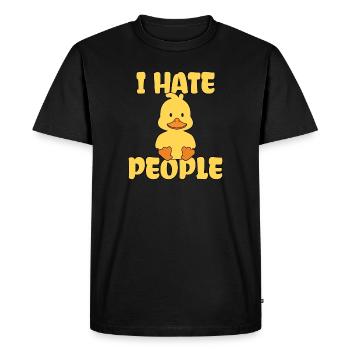 Détester les gens canard drôle mignon caneton caneton - T-shirt Premium bio Homme - noir - Devant - Nico (187cm)
