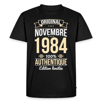 40th Anniversary - Original - November 1984 - Men's Premium Organic T-Shirt - black - Front - Nico (187cm)