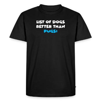 Pug Mops - Men's Premium Organic T-Shirt - black - Front - Nico (187cm)