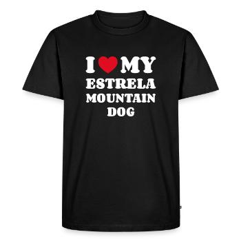 I Love My Estrela Mountain Dog Dog Owner - Men's Premium Organic T-Shirt - black - Front - Nico (187cm)