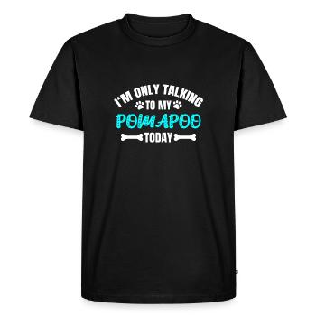 Pomapoo Pom-A-Poo - Men's Premium Organic T-Shirt - black - Front - Nico (187cm)