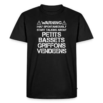 Petit Basset Griffon Vendeen - Men's Premium Organic T-Shirt - black - Front - Nico (187cm)