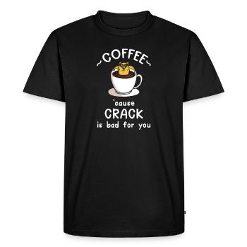 Funny Comic Cat Caffeine Coffee Coffee Drinker - Men's Premium Organic T-Shirt - black - Front - Nico (187cm)