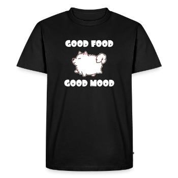 Fat Samoyède Nourriture pour chien à quatre queues - T-shirt Premium bio Homme - noir - Devant - Nico (187cm)