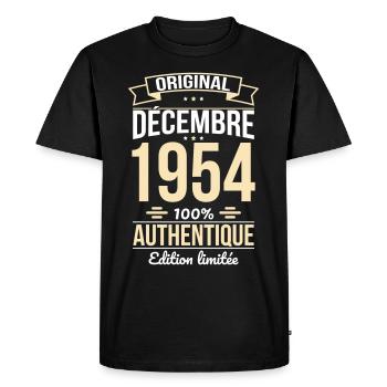70th Anniversary - Original - December 1954 - Men's Premium Organic T-Shirt - black - Front - Nico (187cm)