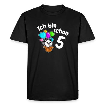 5ème anniversaire chaton mignon chat cinq 5 ans - T-shirt Premium bio Homme - noir - Devant - Nico (187cm)