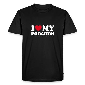 J’aime mon toutou - T-shirt Premium bio Homme - noir - Devant - Nico (187cm)