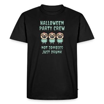Halloween Party Crew Drunk Sloth Zombies - Men's Premium Organic T-Shirt - black - Front - Nico (187cm)