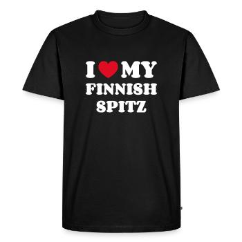 I Love My Finnish Spitz - Men's Premium Organic T-Shirt - black - Front - Nico (187cm)