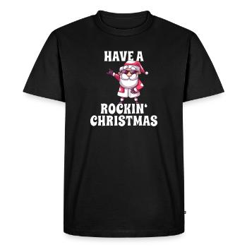 Père Noël à bascule - T-shirt Premium bio Homme - noir - Devant - Nico (187cm)
