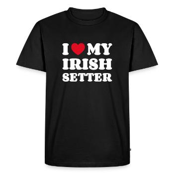 J’adore mon setter irlandais - T-shirt Premium bio Homme - noir - Devant - Nico (187cm)