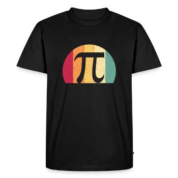 Pi Retro Vintage Math Teacher Mathematician - Men's Premium Organic T-Shirt - black - Front - Nico (187cm)