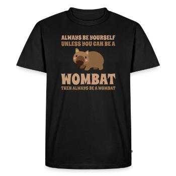 mignon wombat australie fan voyage vacances dire - T-shirt Premium bio Homme - noir - Devant - Nico (187cm)