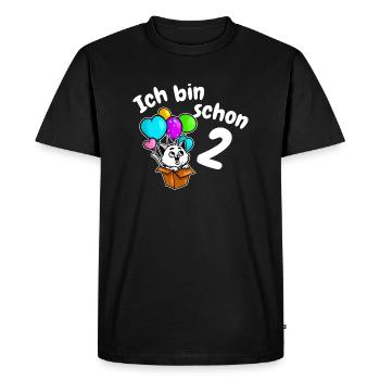 2ème anniversaire mignon chaton chat deux ans - T-shirt Premium bio Homme - noir - Devant - Nico (187cm)