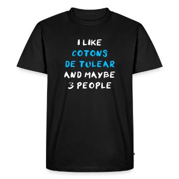 Coton de Tuléar - T-shirt Premium bio Homme - noir - Devant - Nico (187cm)