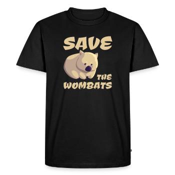 Save the Wombats - Men's Premium Organic T-Shirt - black - Front - Nico (187cm)