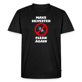 Anti feux d’artifice contre les pétards - T-shirt Premium bio Homme - noir - Devant - Nico (187cm)