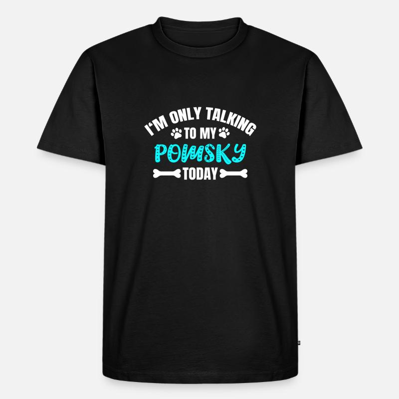 Pomsky - Männer Premium Bio T-Shirt - Schwarz