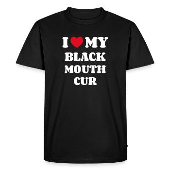 J’aime ma bouche noire Cur - T-shirt Premium bio Homme - noir - Devant - Nico (187cm)
