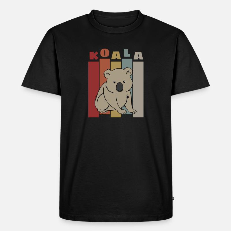 Koala Retro - Männer Premium Bio T-Shirt - Schwarz