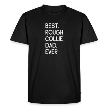 Collie rugueux Collie à poil long - T-shirt Premium bio Homme - noir - Devant - Nico (187cm)