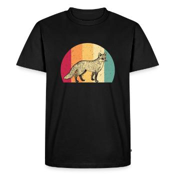 Fox Vintage - Men's Premium Organic T-Shirt - black - Front - Nico (187cm)