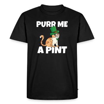 Saint-Patrick Vilain Chat Soiffé Leprechaun - T-shirt Premium bio Homme - noir - Devant - Nico (187cm)