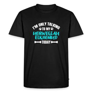 Norwegian Elkhound Norwegian Elkhound - Men's Premium Organic T-Shirt - black - Front - Nico (187cm)