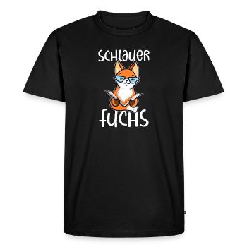 Renard rusé - T-shirt Premium bio Homme - noir - Devant - Nico (187cm)