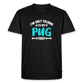 Pug Mops - Men's Premium Organic T-Shirt - black - Front - Nico (187cm)