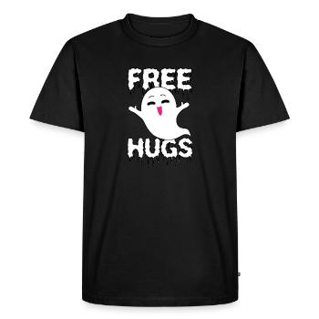 Mignon fantôme drôle disant Halloween bande dessinée - T-shirt Premium bio Homme - noir - Devant - Nico (187cm)