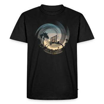 Basket-ball panier & palmiers - T-shirt Premium bio Homme - noir - Devant - Nico (187cm)