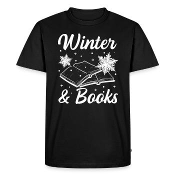 Livres d'hiver Lire Cozy Winter Days - T-shirt Premium bio Homme - noir - Devant - Nico (187cm)