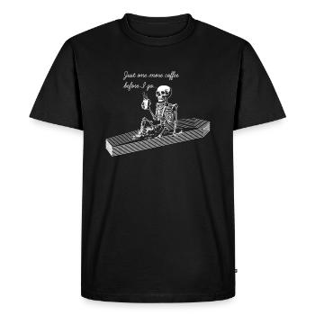 squelette buvant du café - T-shirt Premium bio Homme - noir - Devant - Nico (187cm)