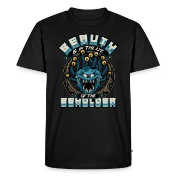 Dungeons And Dragons Beauth Is In Eye Of Beholder - Men's Premium Organic T-Shirt - black - Front - Nico (187cm)