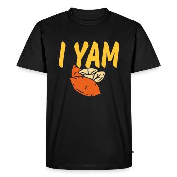 She's my sweet potato I yam, I yam too Thanksgivin - T-shirt Premium bio Homme - noir - Devant - Nico (187cm)
